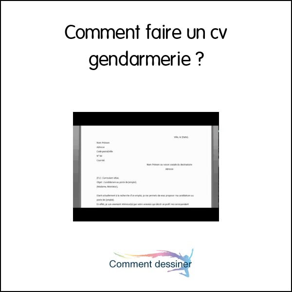 Comment faire un cv gendarmerie